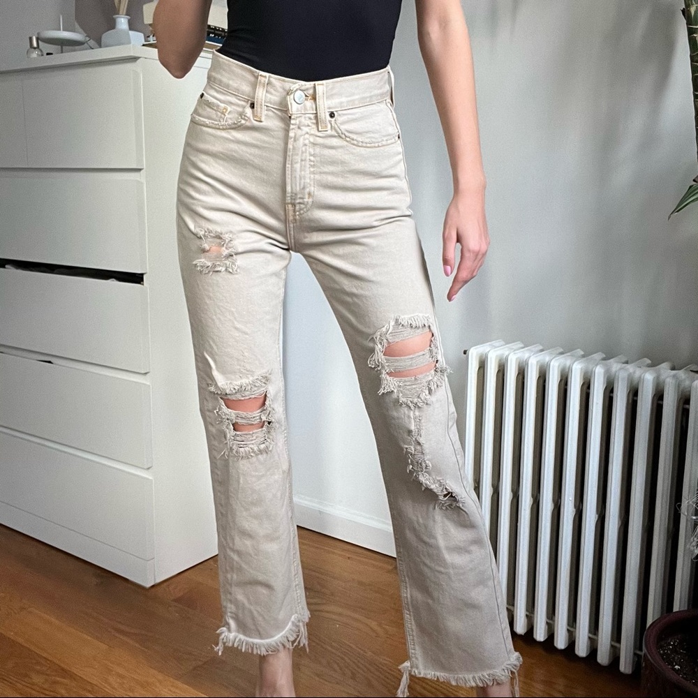 Distressed jeans